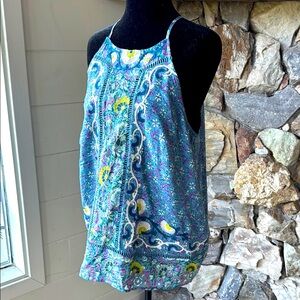 Anthropologie Boho Floral Embroidered Tank Top - Size 12
